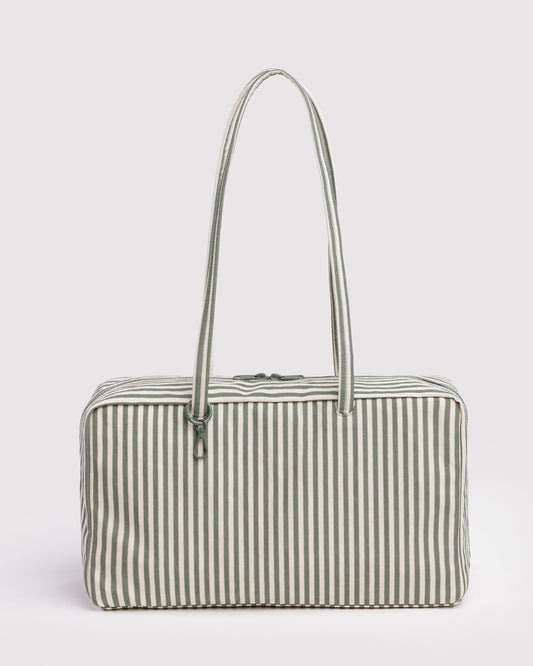 Baggu Featured - Medium Nylon Bowler Bag Sage Stripe