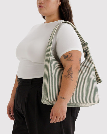 Baggu Value - Nylon Shoulder Bag Sage Stripe