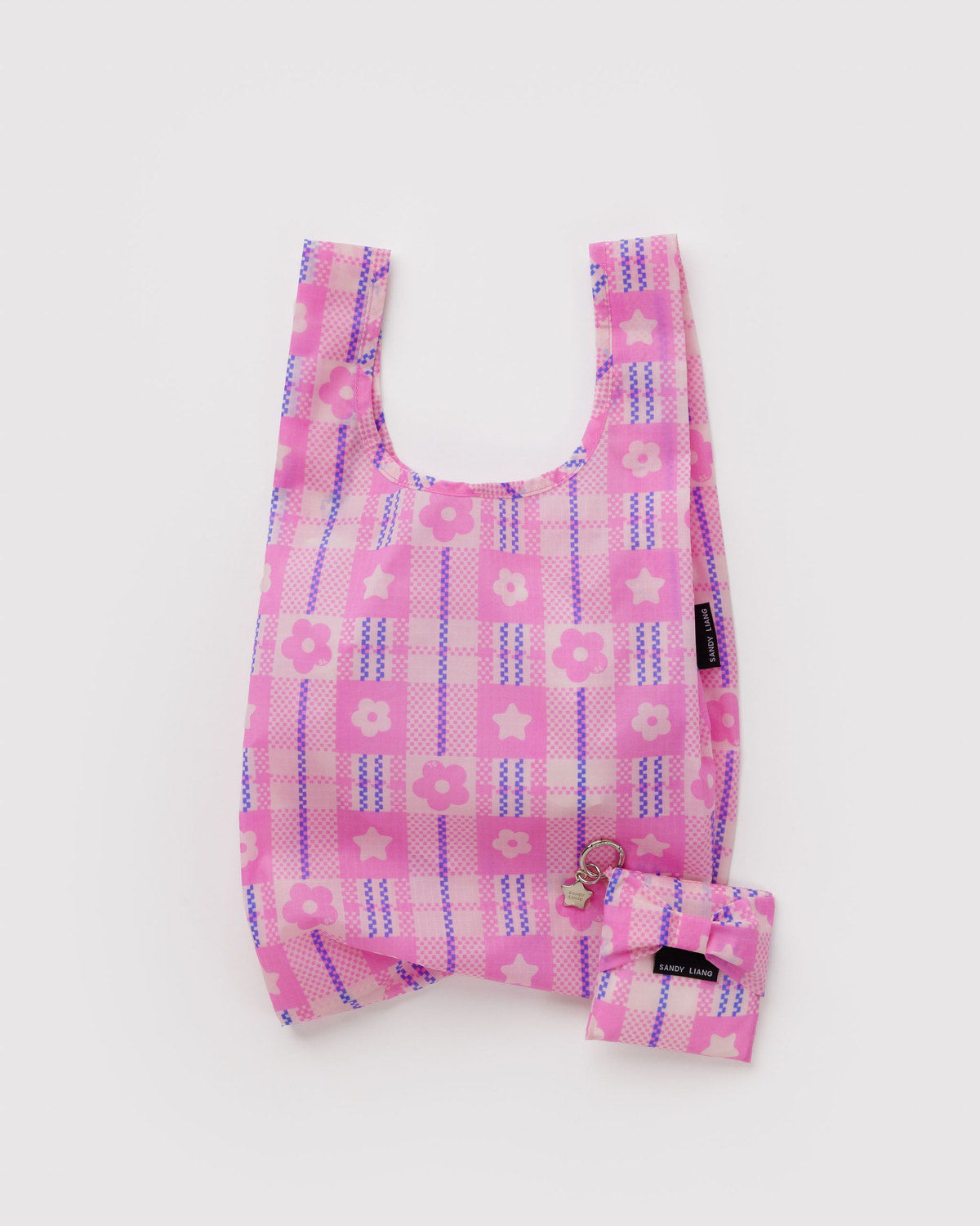 Baggu Sale - Baby Bow Baggu Market Plaid Pink
