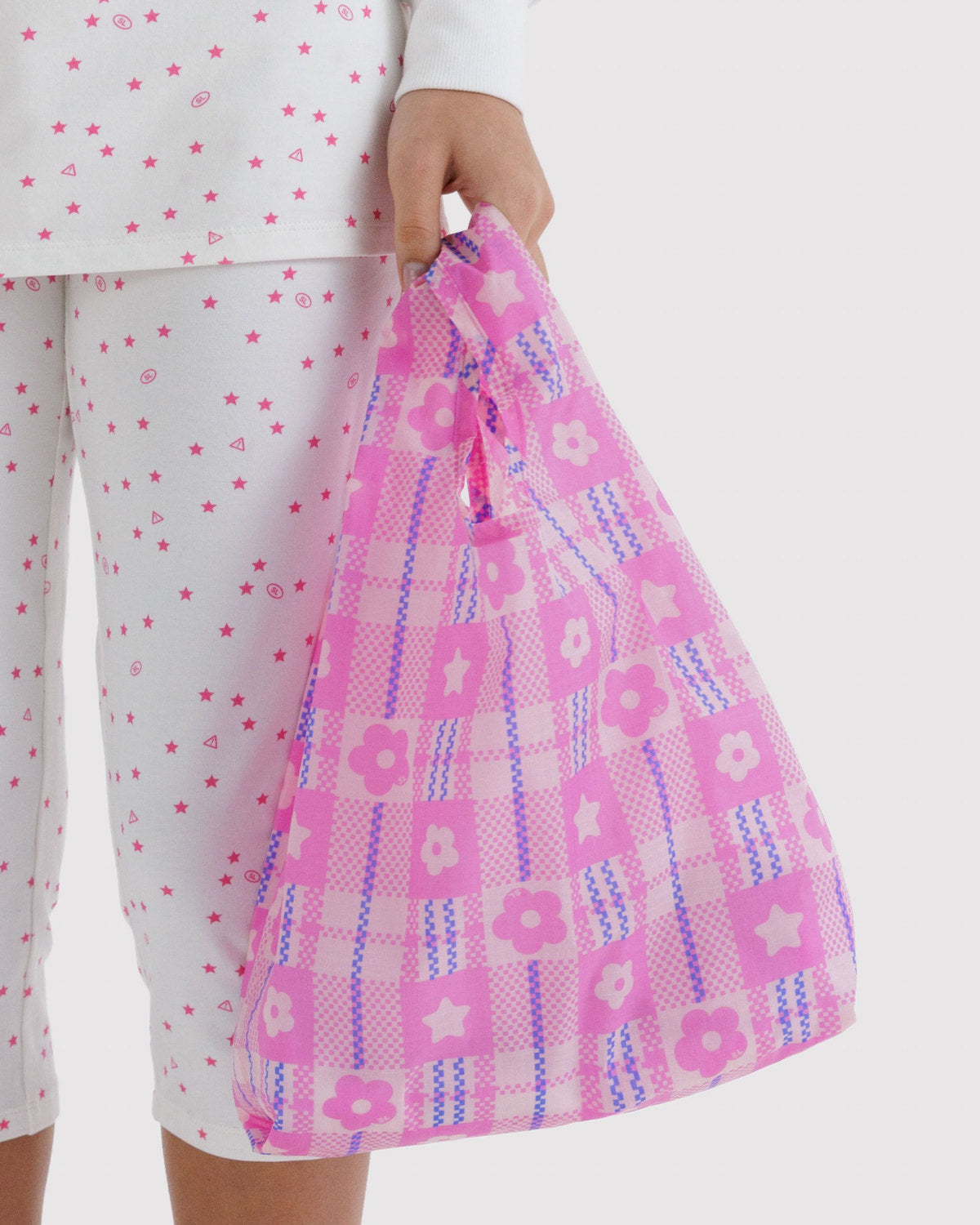 Baggu Sale - Baby Bow Baggu Market Plaid Pink
