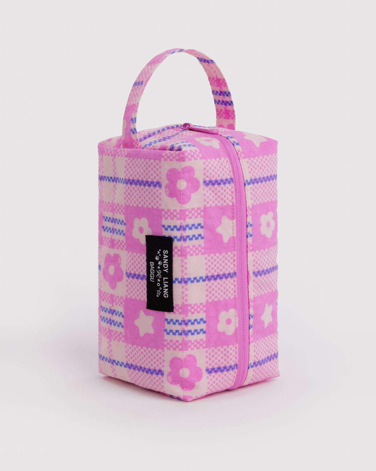 Baggu Top Pick - Dopp Kit Market Plaid Pink