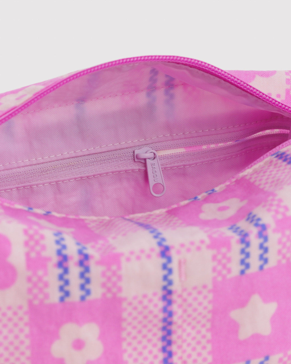 Baggu Top Pick - Dopp Kit Market Plaid Pink