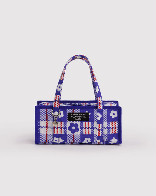 Baggu Classic - Mini Nylon Market Bag Market Plaid Blue