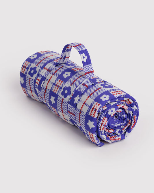 Baggu Value - Puffy Picnic Blanket Market Plaid Blue